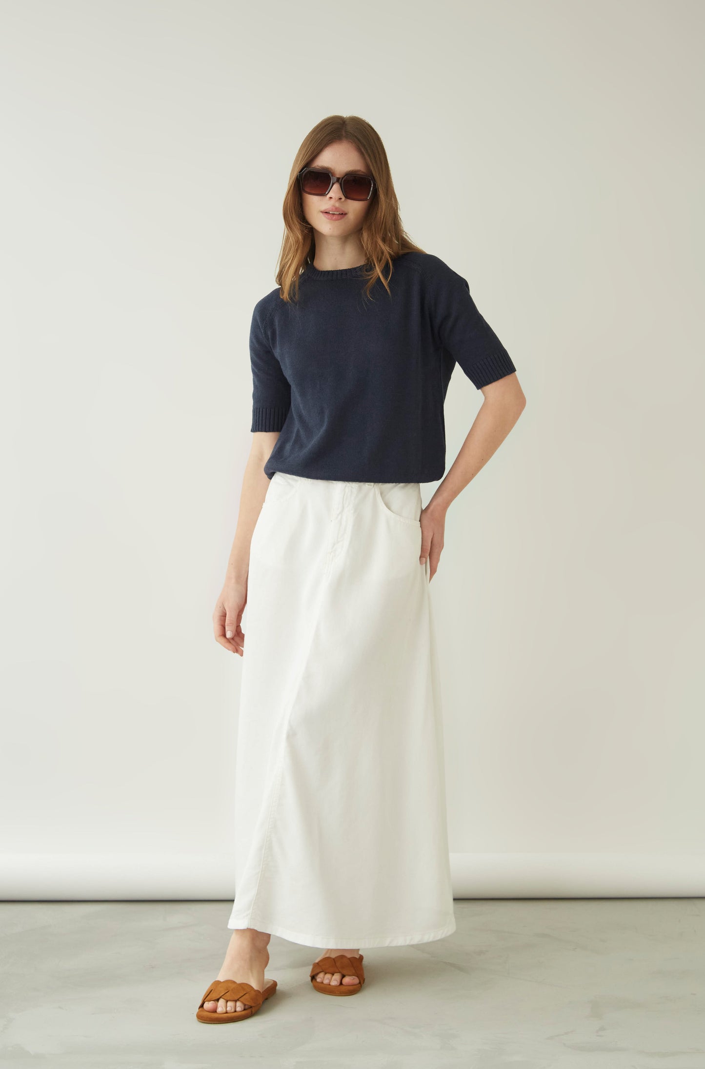 Falda Ancla Drill Off White