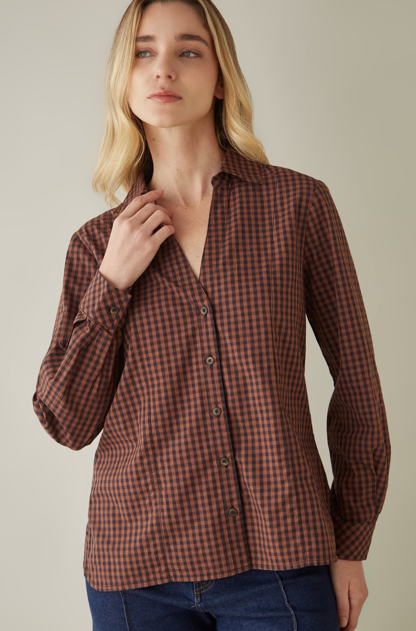 Blusa Cabo Cuadros Grandes